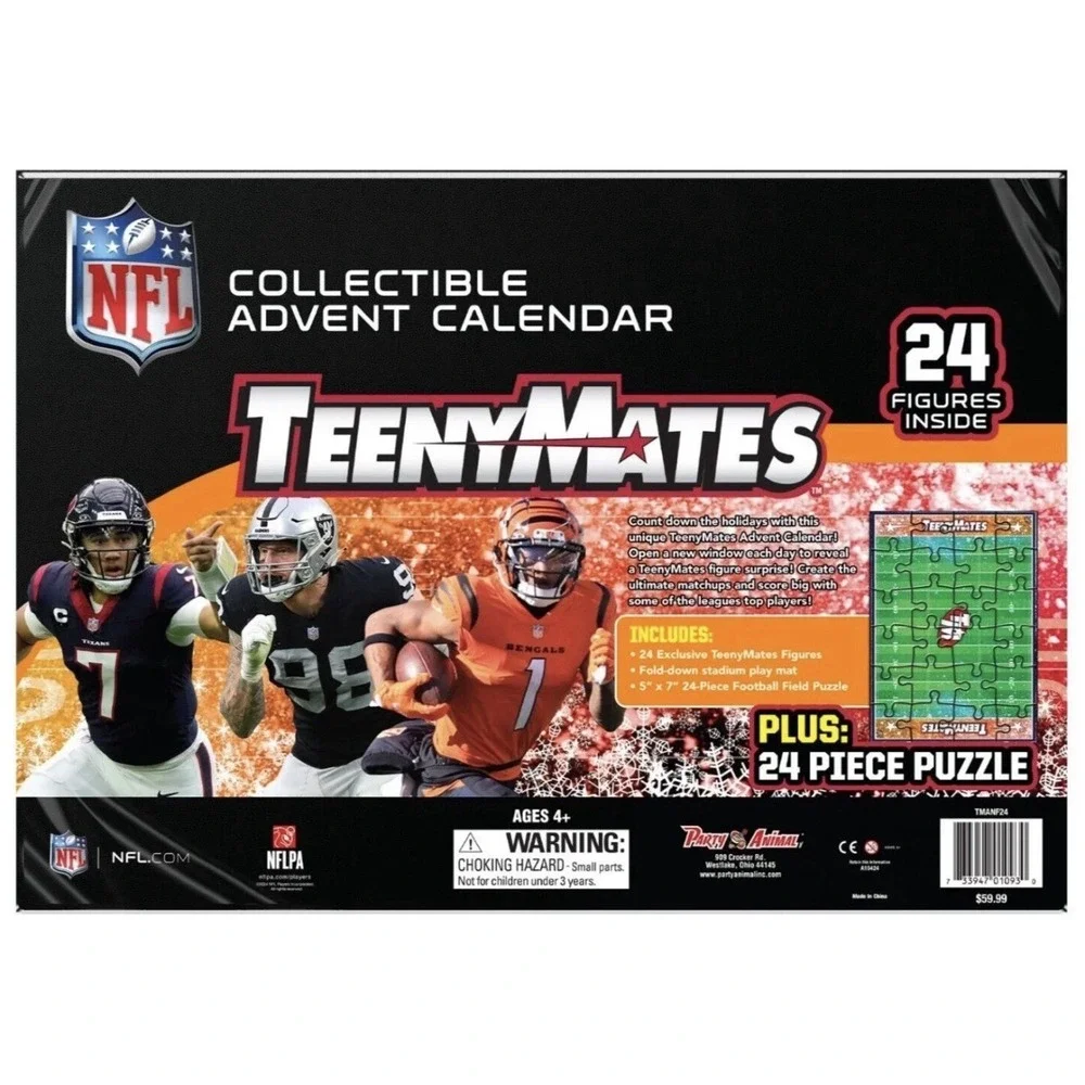 NEW Limited Edition 2024 NFL TeenyMates Advent Calendar 24 Figures Color Rush!